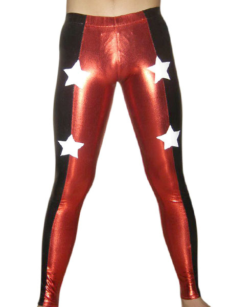 Red And Black Shiny Metallic Pants - Milanoo.com