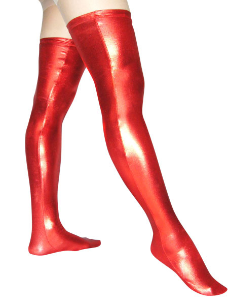 Red Shiny Metallic Stockings - Milanoo.com