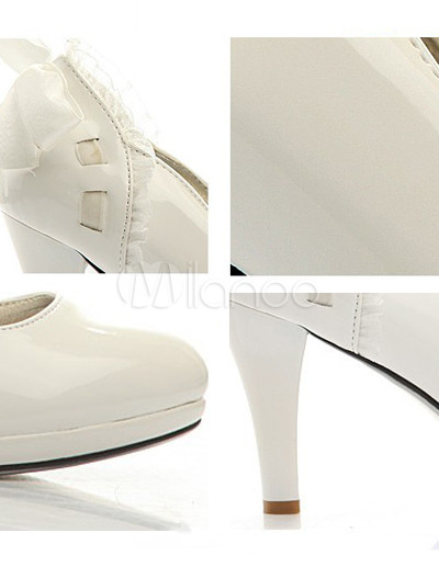 bow white heels