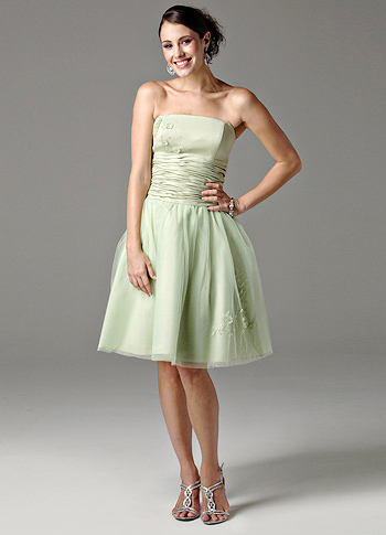 Strapless Pleated Prom Dress