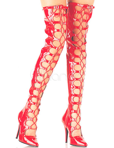 Botas rojas de tacón alto de 10.5 cm de estilo sexy - Milanoo.com