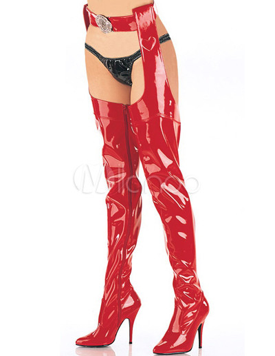Red Thigh High 4 110 High Heel Patent Leather Sexy Boots