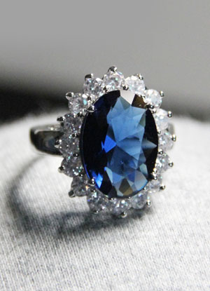 Synthetic Gemstone Princess Kate Engagement Ring - Milanoo.com