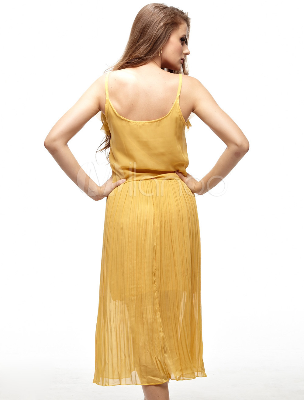 Fabulous Orange Polyester Summer Dress For Ladies - Milanoo.com