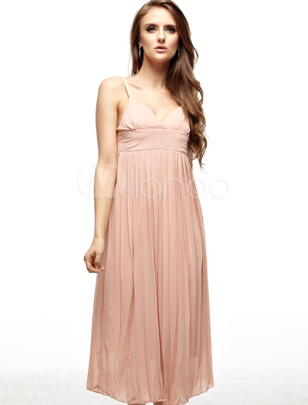 Fashion Pink Chiffon Womens Summer Dress - Milanoo.com