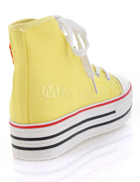 womens yellow canvas shoes