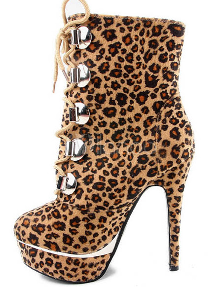bottine noir et leopard