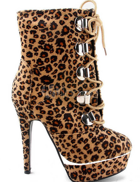 bottine noir et leopard