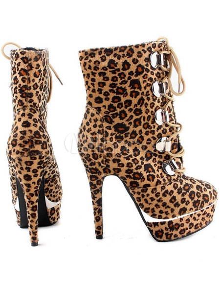 bottine noir et leopard