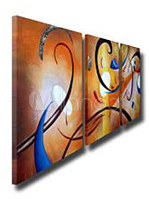Farbenfrohes Gluck Leinwand Olgemalde Abstrakt 3 Teilig Milanoo Com