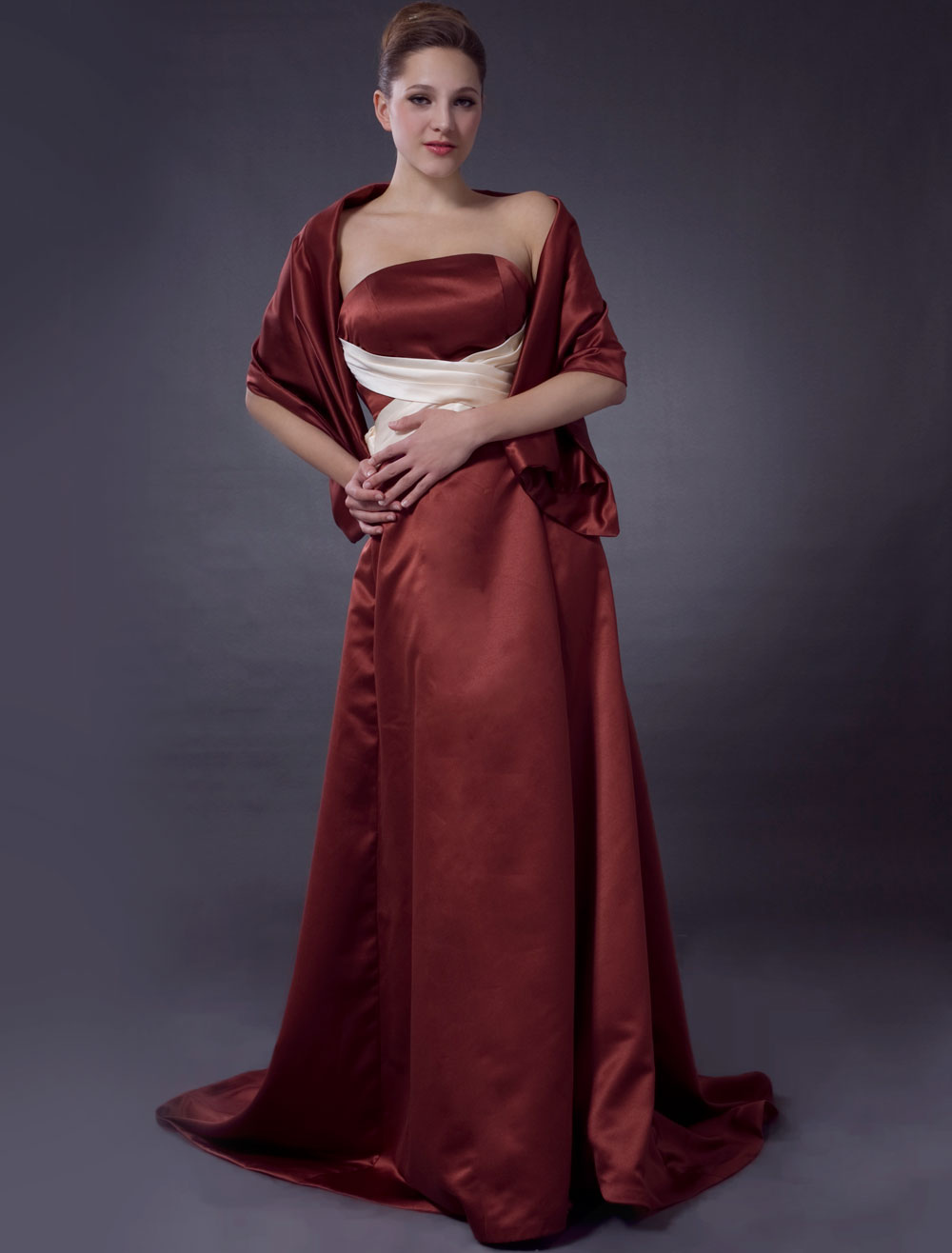 Elegant Sheath Strapless Sash Floor Length Evening Maxi Dress - Milanoo.com