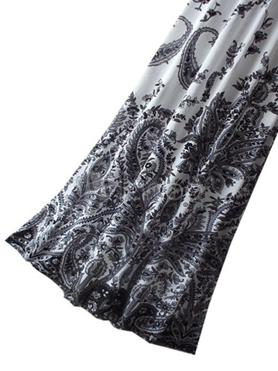 Black Pattern Mercerized Cotton Polyester Spandex Sleeveless Womens ...