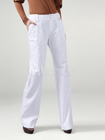 white cotton bell bottoms