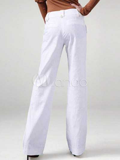 white cotton trousers