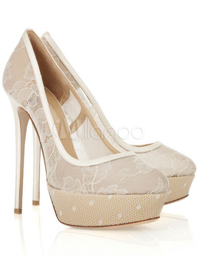 white mesh pumps