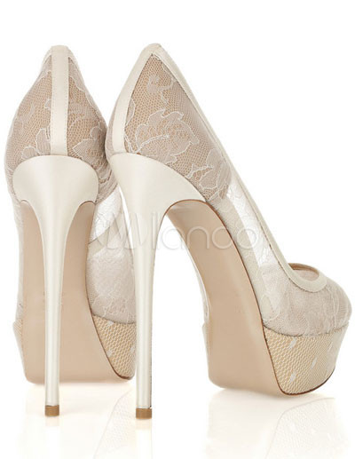 white mesh pumps