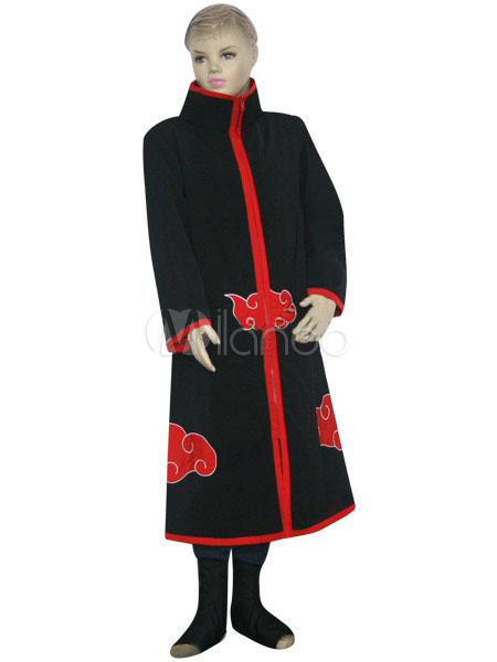 Black And Red Uniform Cloth Spandex Naruto Akatsuki Itachi Uchiha Kids Deluxe Cosplay Costume Halloween