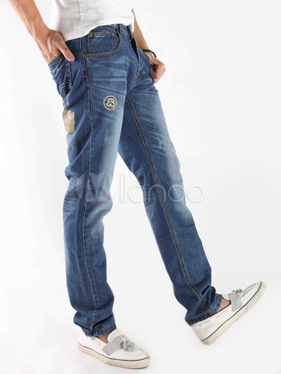 Jeans hommes bleu Denim 98% coton de bambou, 2% Fibre de bambou