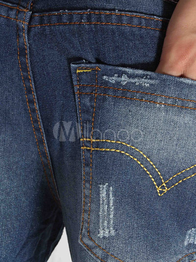 Cool Blue 98% Bamboo Cotton 2% Bamboo Fiber Denim Short Jeans For Men ...