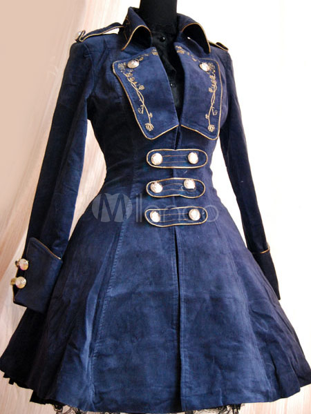 ロリータ衣装 ジャケット コート 紺色 プリンセスライン コスプレ Milanoo Jp