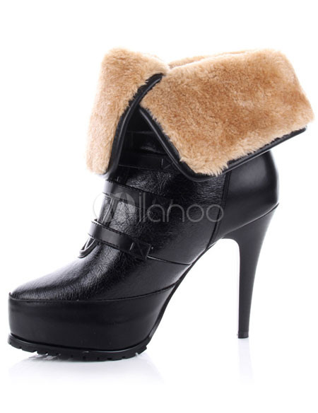 mid calf heeled leather boots