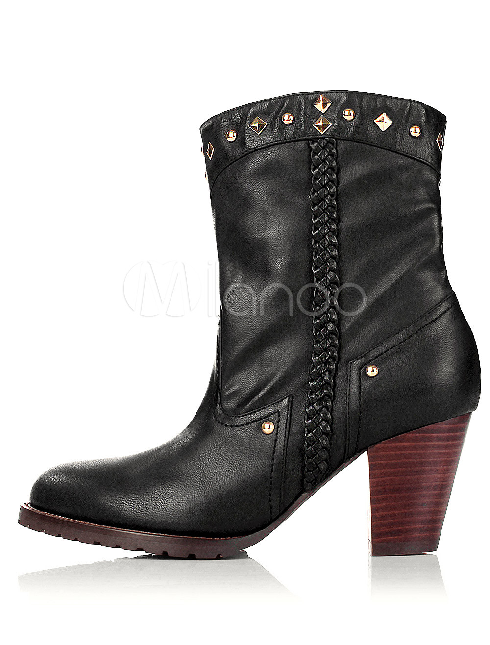 black high heel cowgirl boots