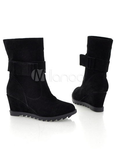 rubber sole wedge boots