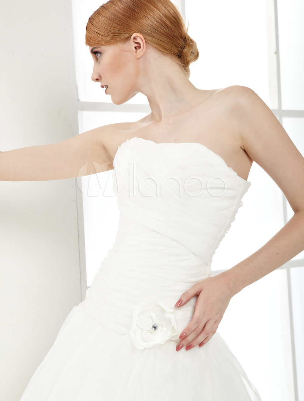 white strapless
