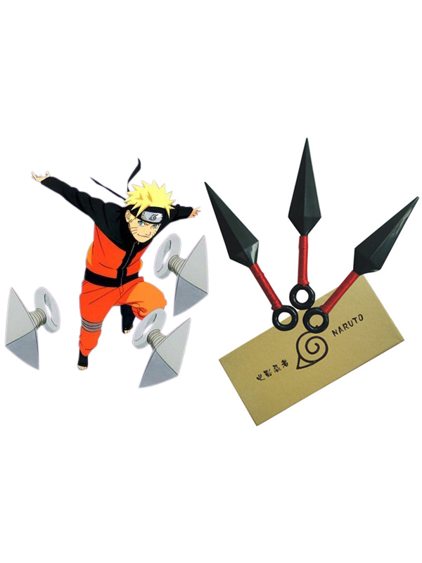 Ninja Kunai Three Knife Set Carnival Cosplay Weapon 