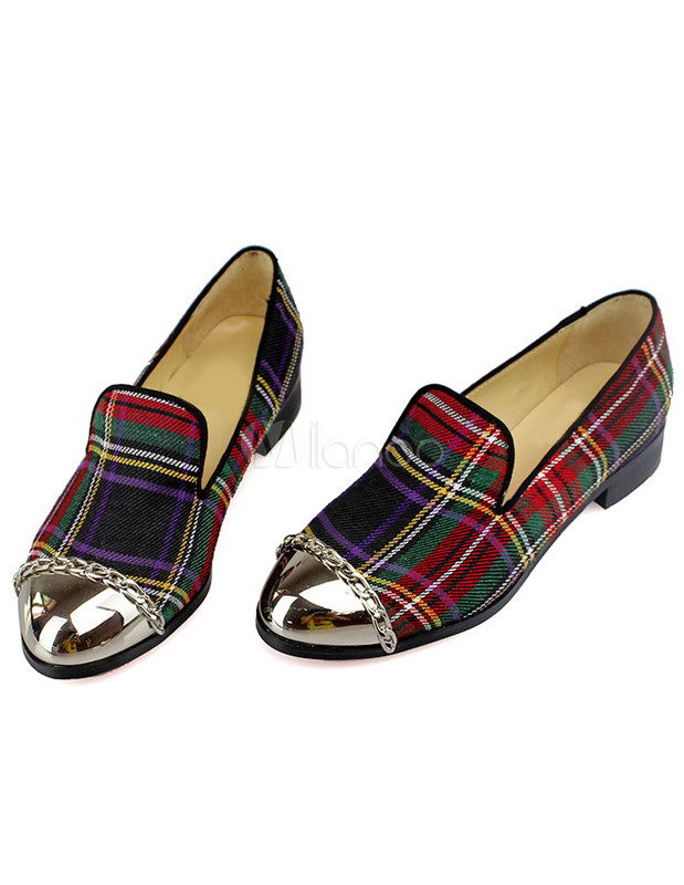 plaid loafers womens