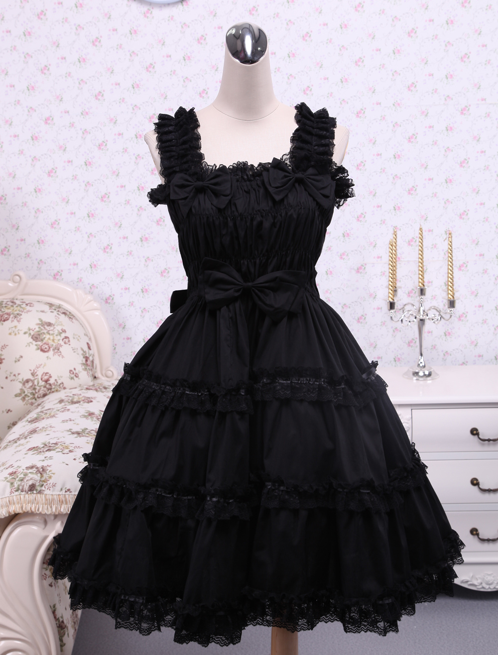 frilly black dress