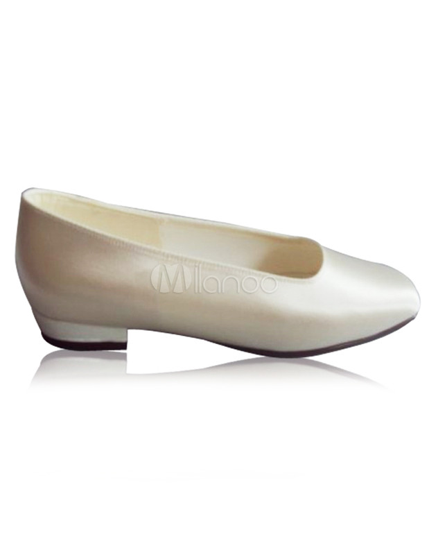 ivory satin girls shoes