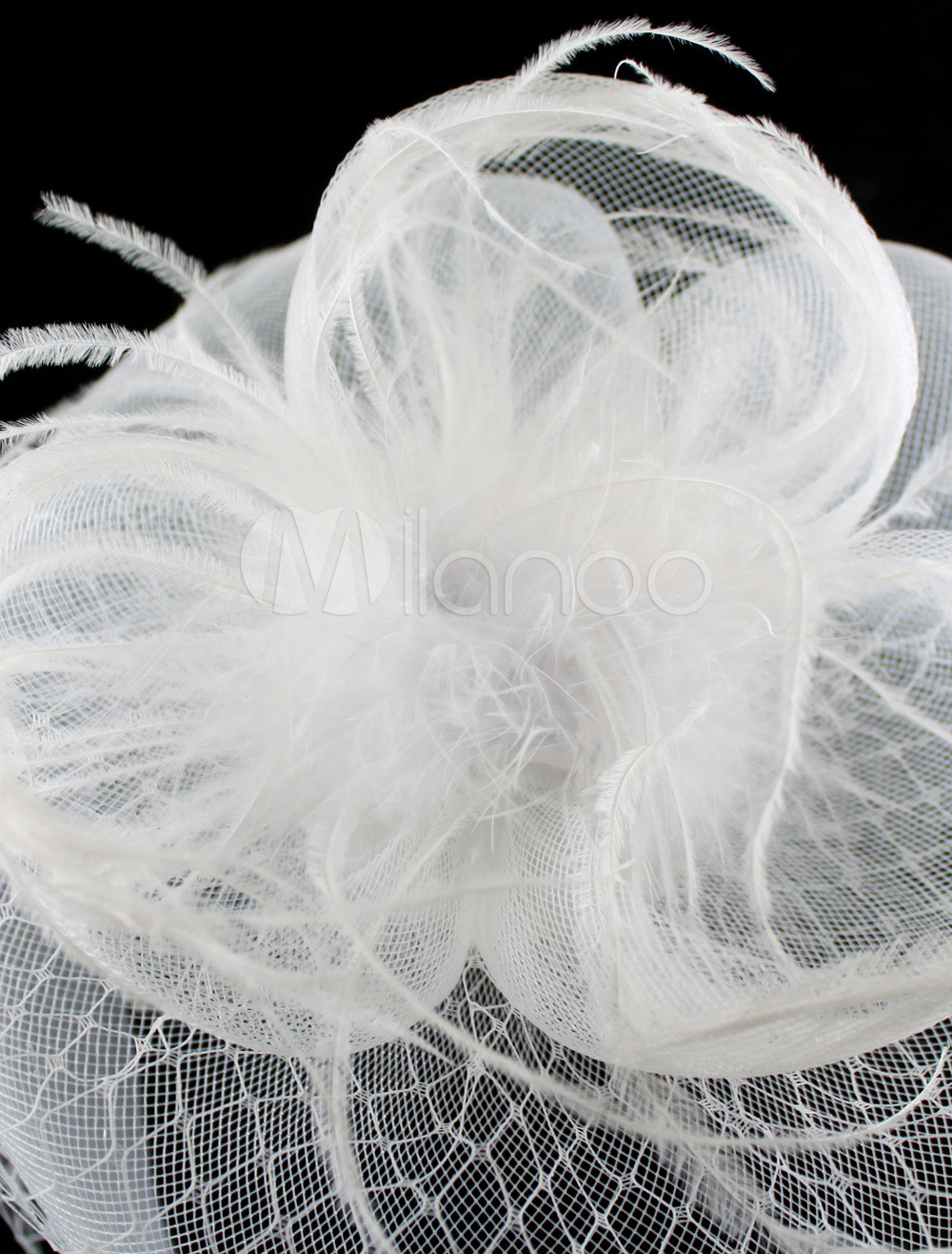 Elegant White Net Flower Veil