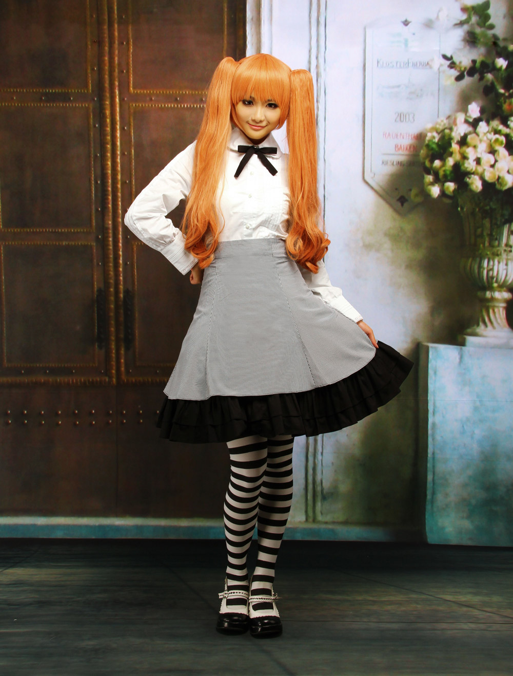 Cotton Check Ruffle Lolita Dress - Milanoo.com