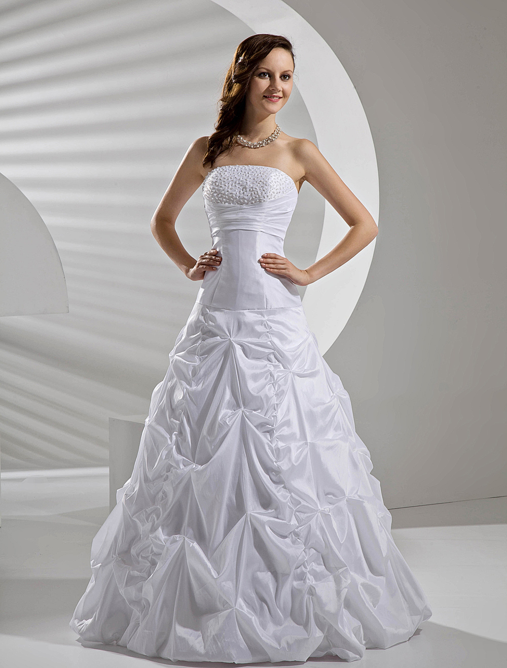 Amazing Strapless Taffeta Wedding Dress of all time Don t miss out 