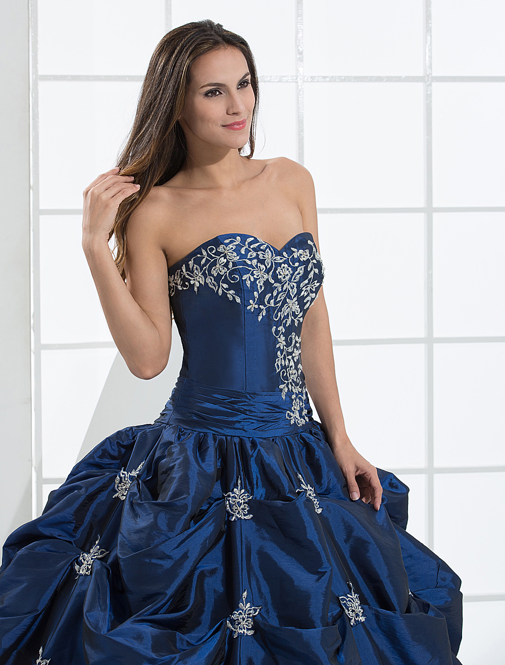 Sweetheart Royal Blue Ball Gown with Beads - Milanoo.com