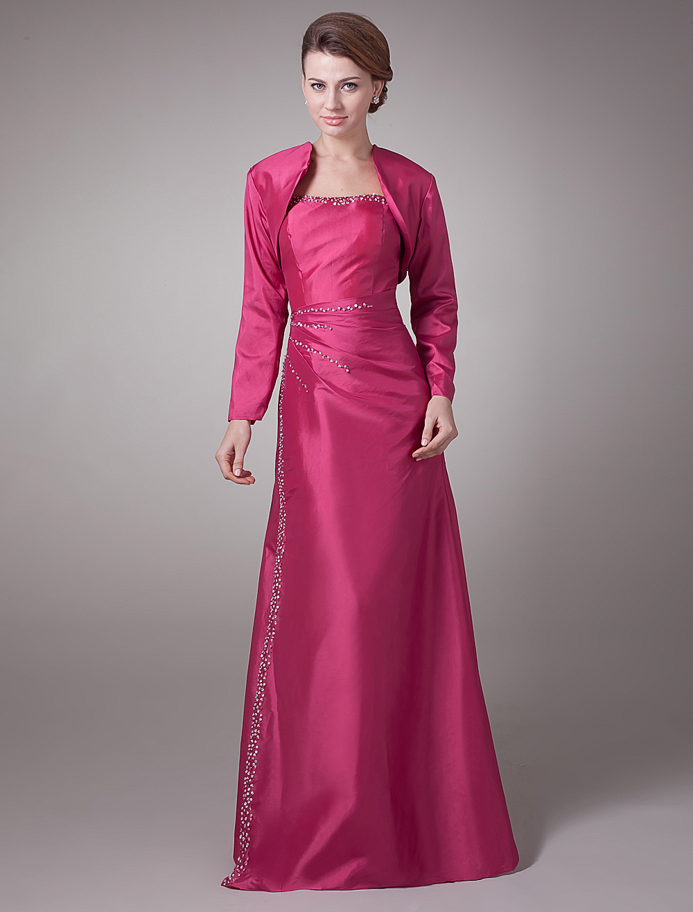 hot pink mother of the bride dress