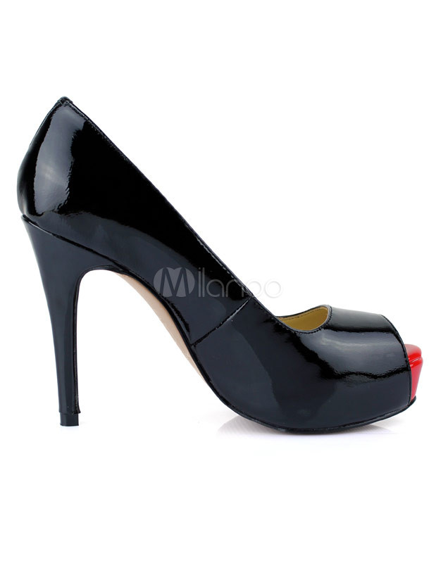 peep toe patent heels