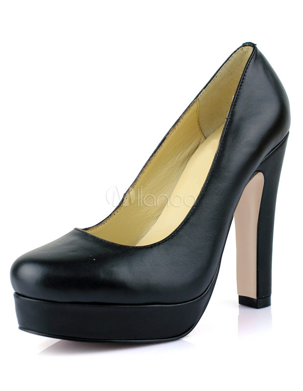 エレガントな黒羊女性の高いヒールポンプ Milanoo Jp