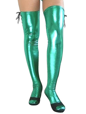 Costumes Costumes | Green Shiny Metallic Sexy Stockings - VS21793