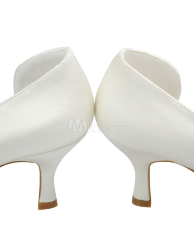 ivory satin peep toe