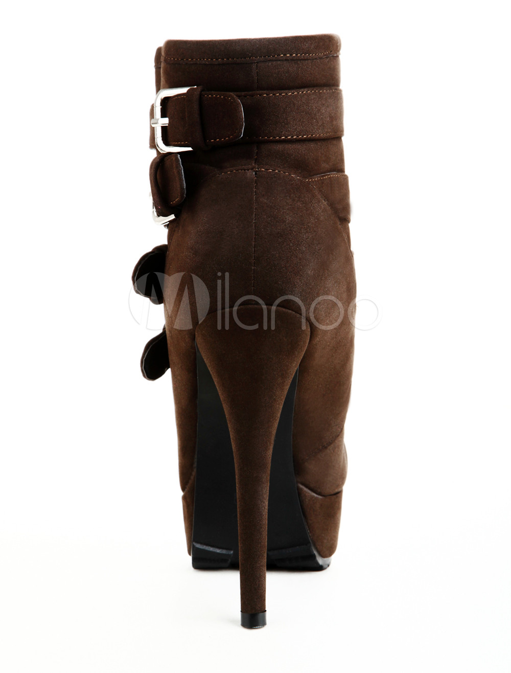 high heel boots with buckles