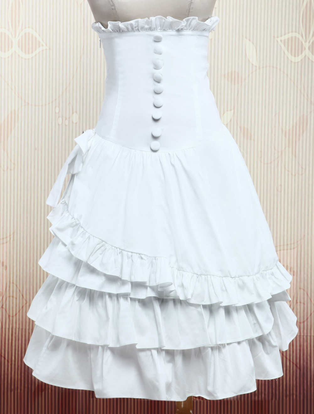 white ruffle layer skirt