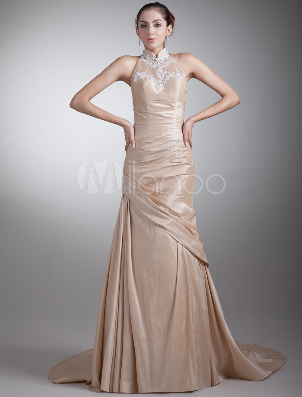 champagne taffeta dress