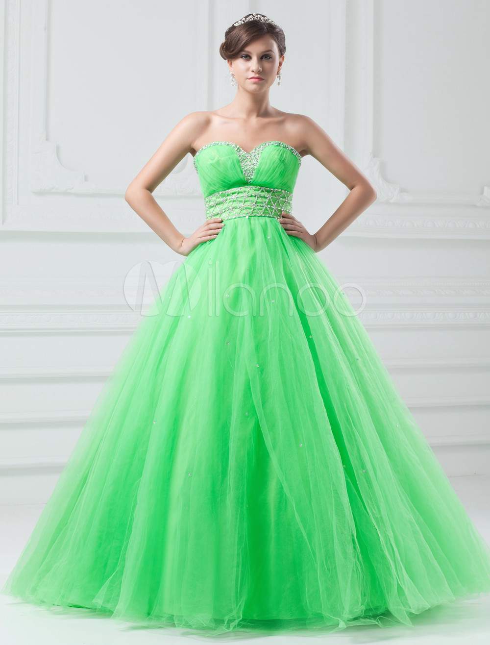 Neon Turquoise Prom Dress