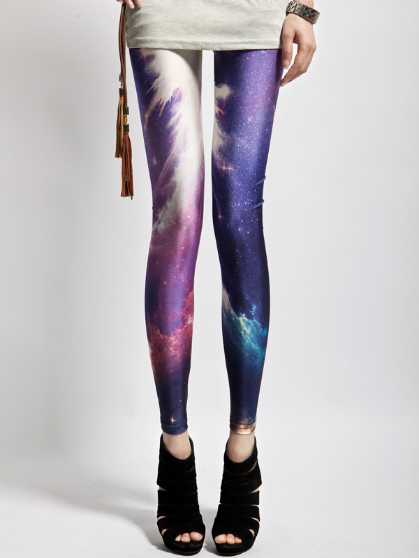 Leggings galassia casual stampa acrilico donna - Milanoo.com