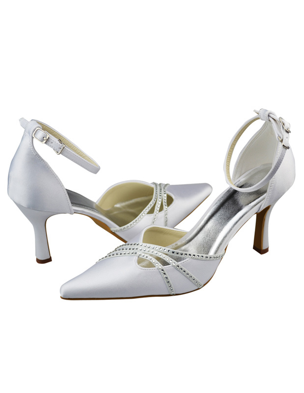 satin wedding pumps