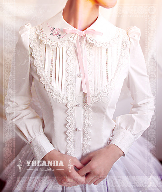 white lolita blouse