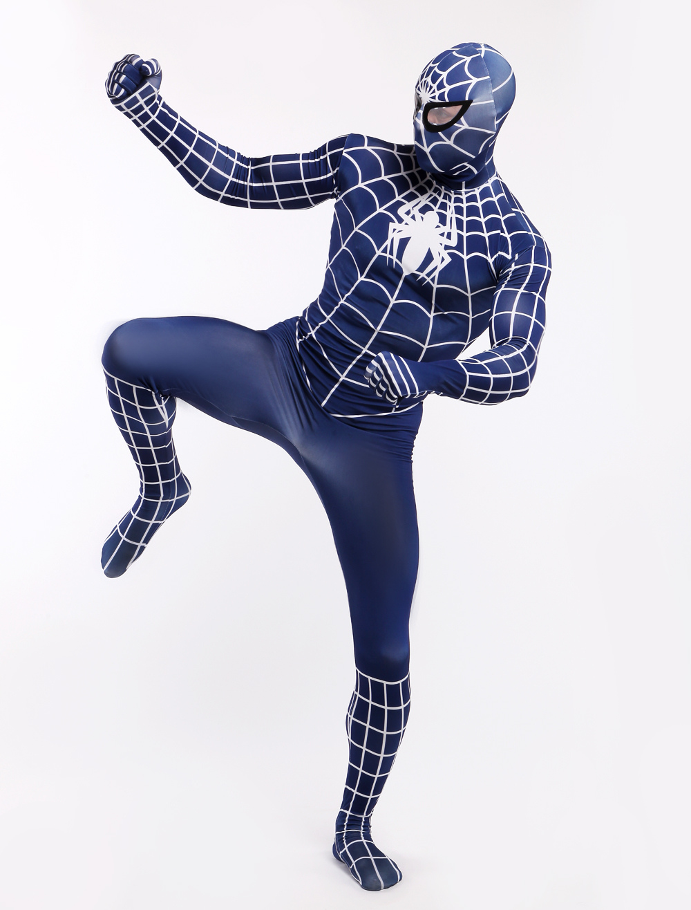 Navy Blue Spiderman Zentai Suit Halloween Lycra Spandex Super Hero Costume  