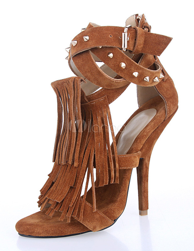 brown gladiator heels